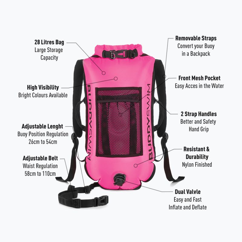 Záchranná bójka BuddySwim Backpack 28 l pink 2