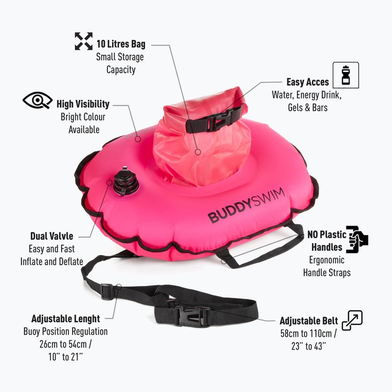 Bezpečnostná bójka BuddySwim Hydrastation 10 l pink 3