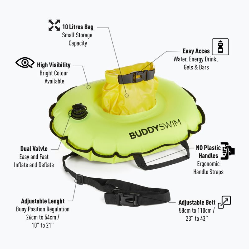 Bezpečnostná bójka BuddySwim Hydrastation 10 l yellow 3
