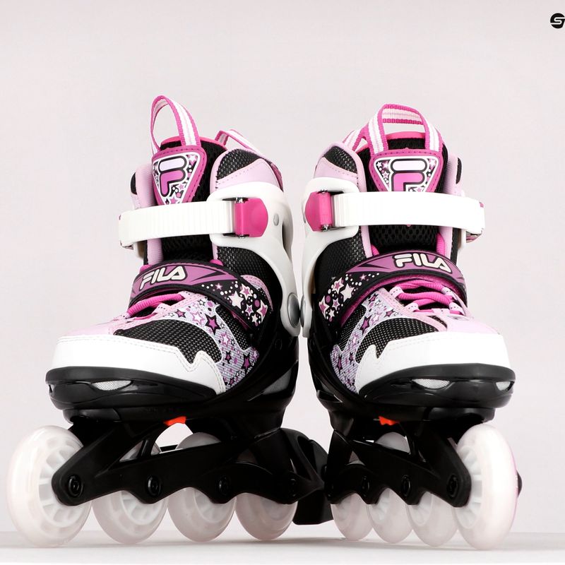 Detské kolieskové korčule FILA J-One G black/white/pink 13