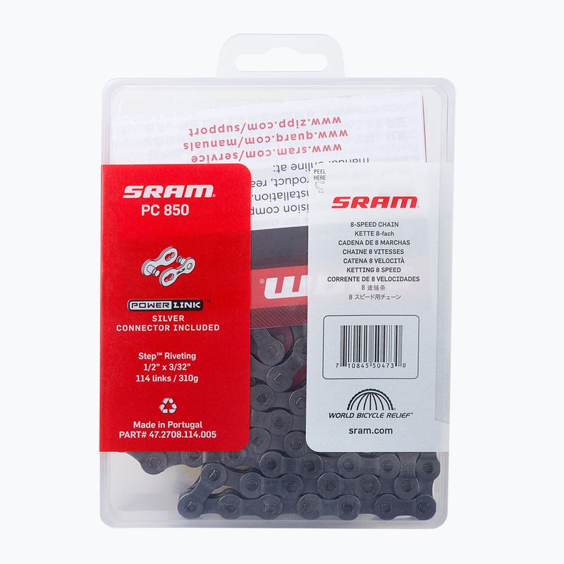 Cyklistická reťaz SRAM 10 CN PC850 W/ PWR sivá 47.2708.114.005 2