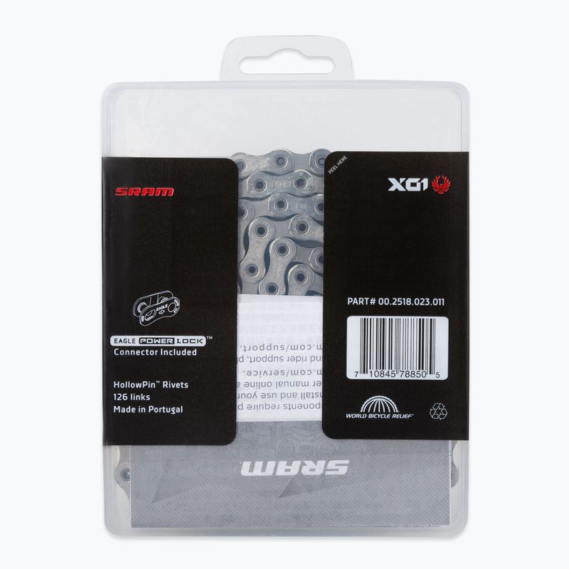 SRAM CN PCX01 EAGLE 126LI W/ PWR.LC cyklistická reťaz strieborná 00.2518.023.011 2
