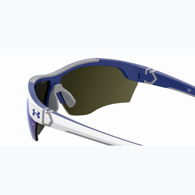 Slnečné okuliare Under Armour Yard Dual S3 matné biele modré/modré viacvrstvové oleofóbne okuliare 6