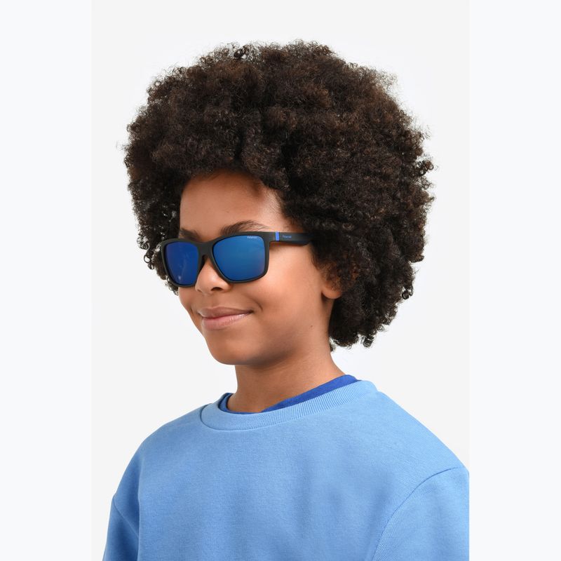 Detské slnečné okuliare Polaroid PLD 8057/S matte black/blue mirror polarized 7