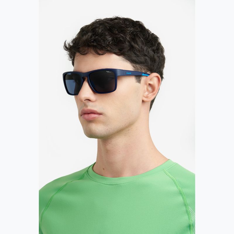 Pánske slnečné okuliare Polaroid PLD 7052/S matte blue/blue polarized high contrast 8