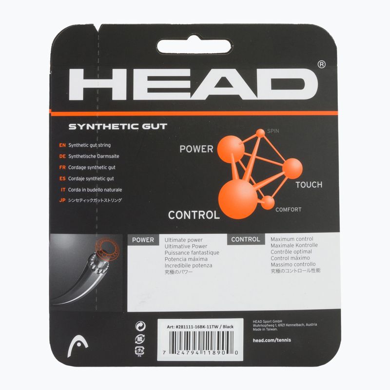 Tenisová struna HEAD Synthetic Gut 12 m čierna 281111 2