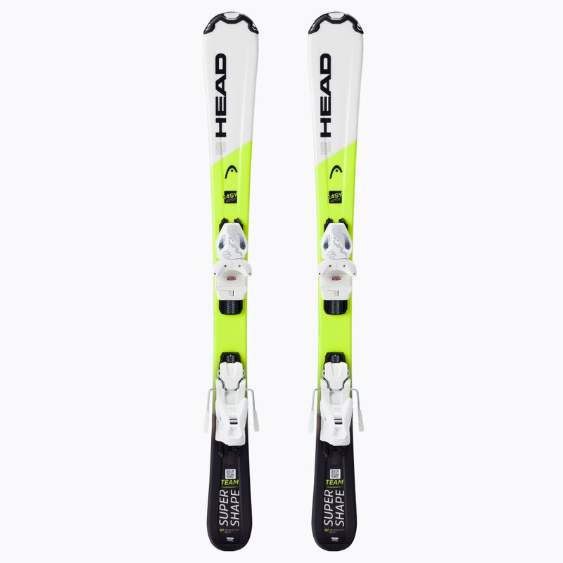 Detské zjazdové lyže HEAD Supershape Team Easy Jrs + Jrs 4.5 white/yellow 314201/100863