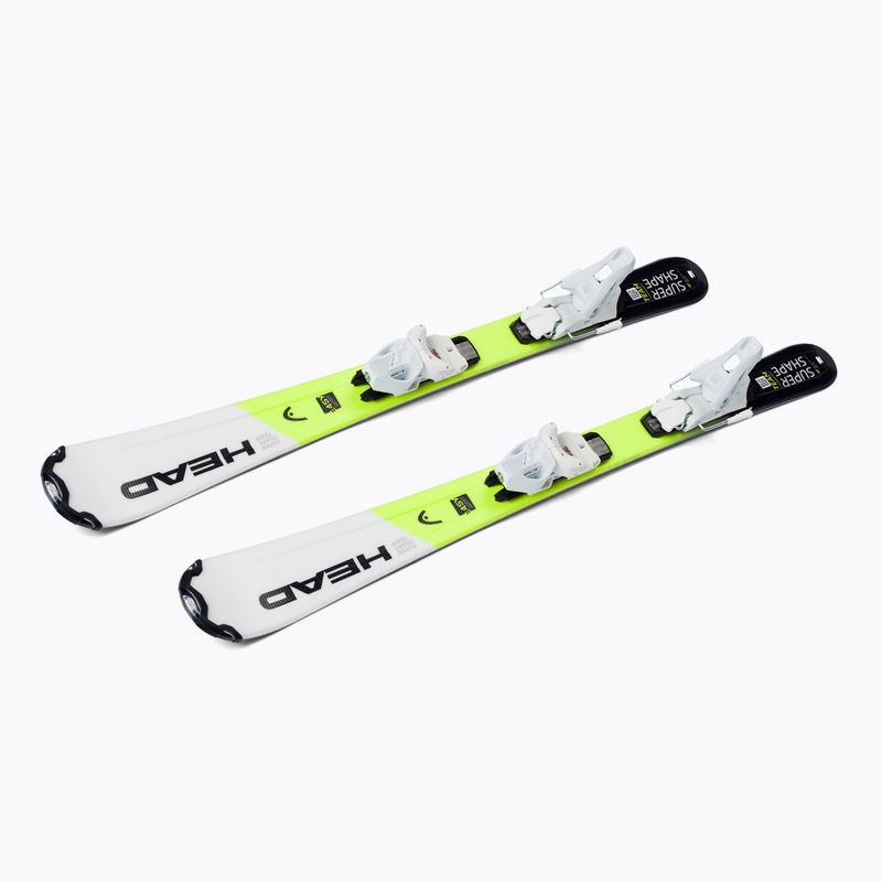 Detské zjazdové lyže HEAD Supershape Team Easy Jrs + Jrs 4.5 white/yellow 314201/100863 4