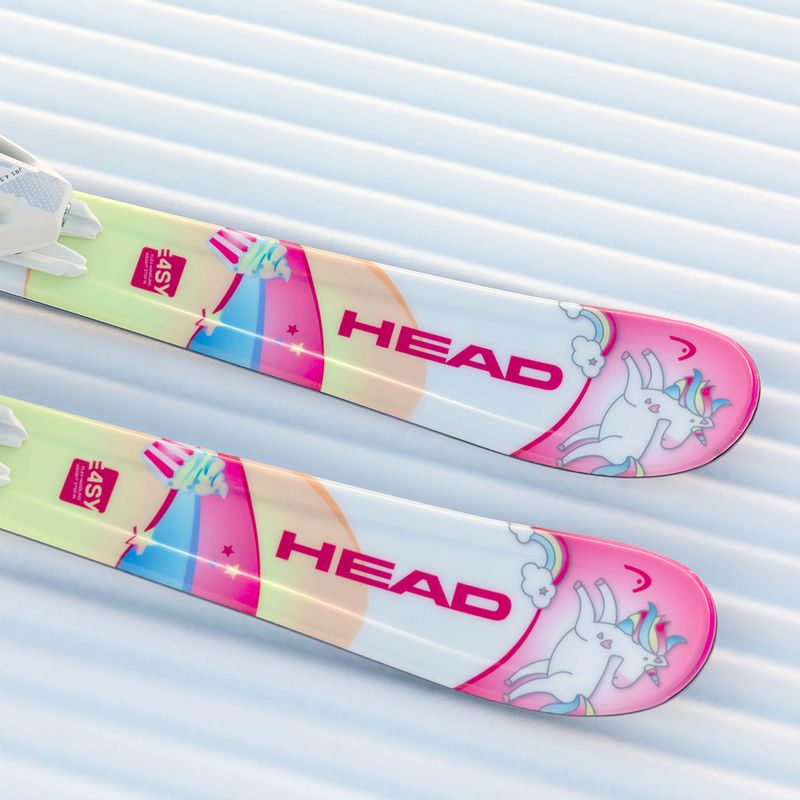 Detské zjazdové lyže HEAD Unicorn Easy JRS + viazania Jrs 4.5 GW CA white/pink 12