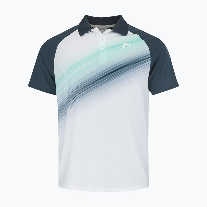 Pánske tenisové tričko HEAD Performance Polo white and navy blue 811403NVXPM