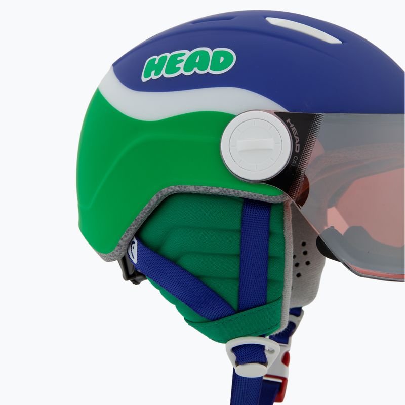 Detská lyžiarska prilba Head Mojo Visor Jr blue/green/silver red 7