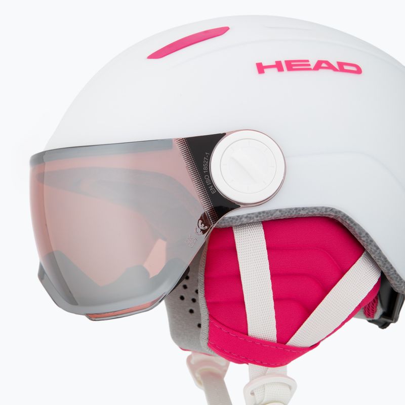 Detská lyžiarska prilba HEAD Maja Visor white/silver red 7