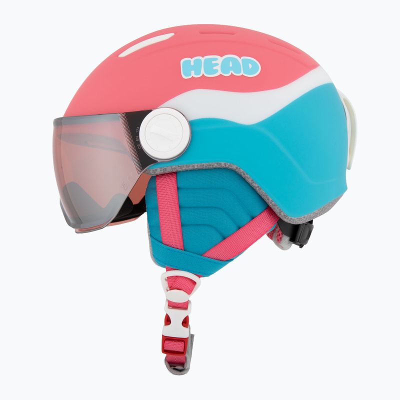 Detská lyžiarska prilba HEAD Maja Visor pink/blue/silver red 3