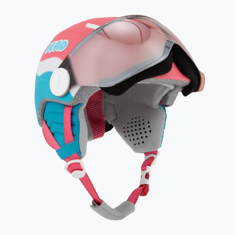 Detská lyžiarska prilba HEAD Maja Visor pink/blue/silver red 9