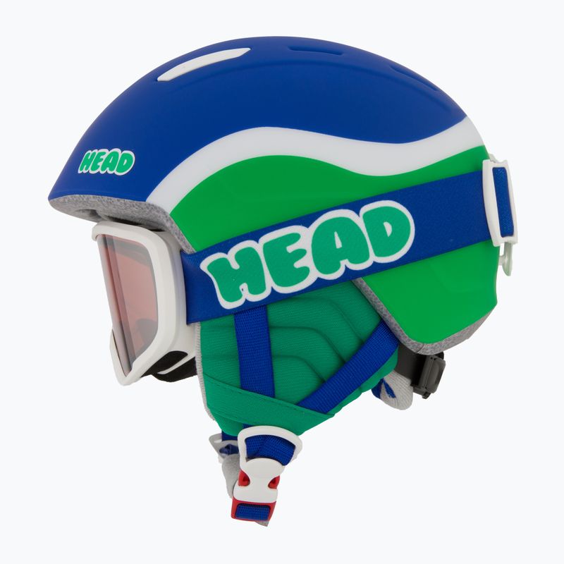 Detská lyžiarska prilba HEAD Mojo Set + Gogle Jr blue/green/silver red 4