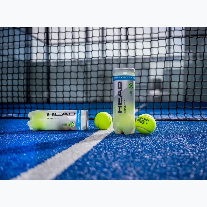 HEAD Padel Pro+ padelové loptičky 3 ks. žlté 4