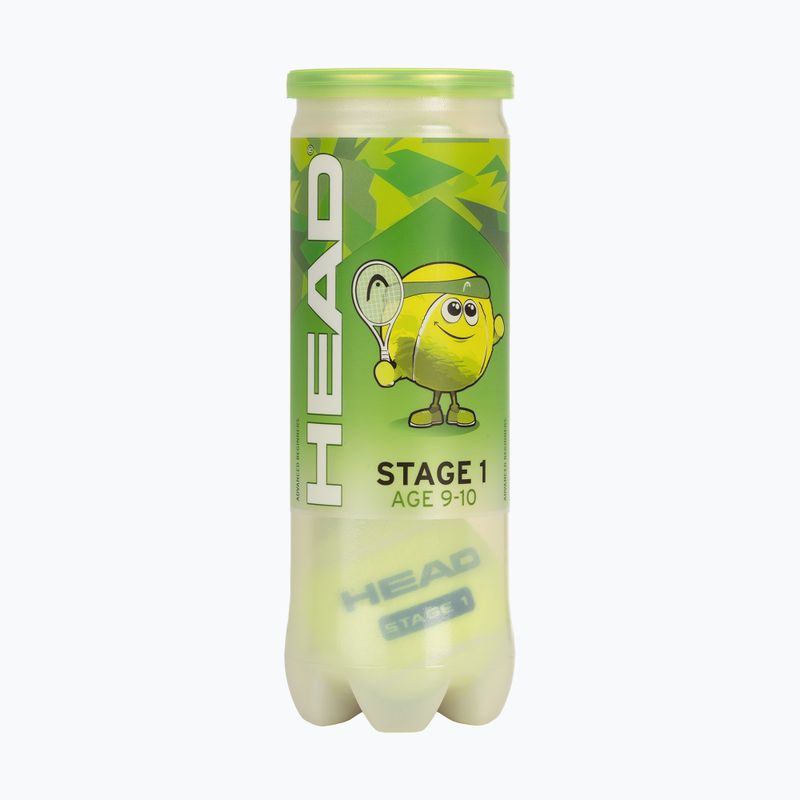 Detské tenisové loptičky HEAD Stage 1 3 ks zelené. 2
