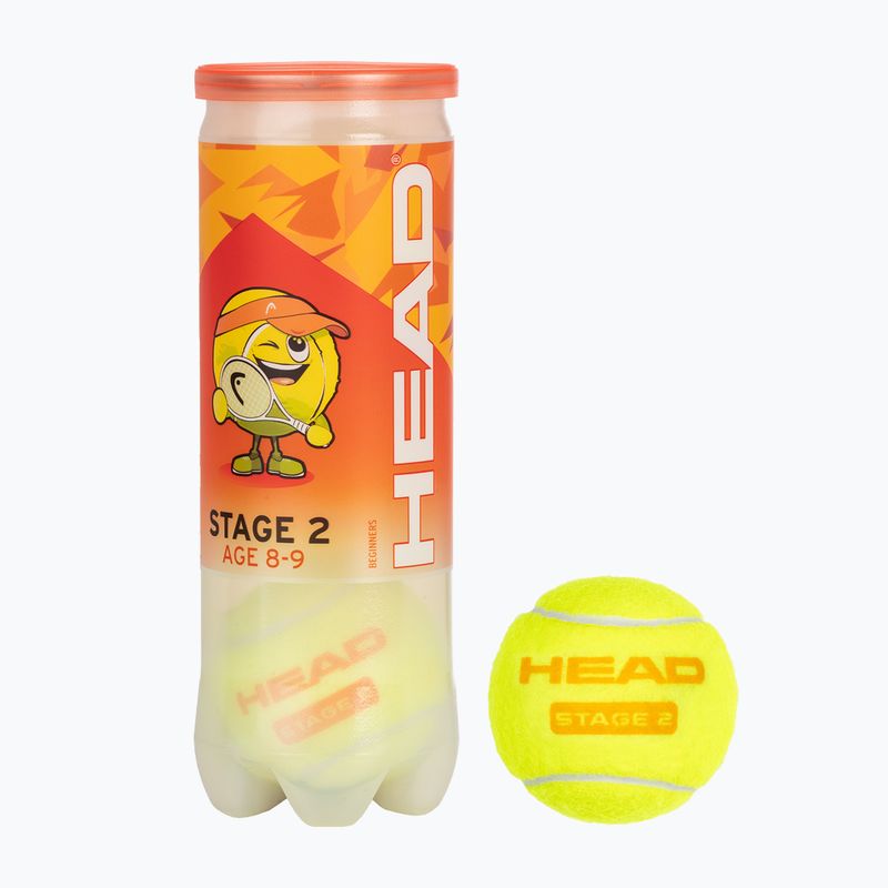 Detské tenisové loptičky HEAD Stage 2 3 ks oranžové