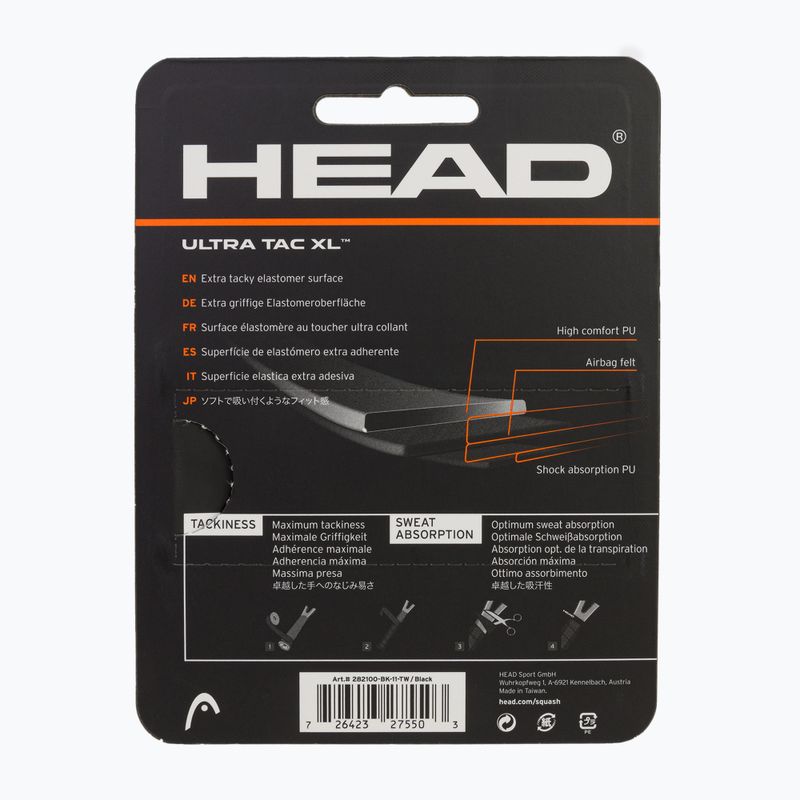 Omotávka na squashovú raketu HEAD SQ UltraTac Xl Black 282100 2