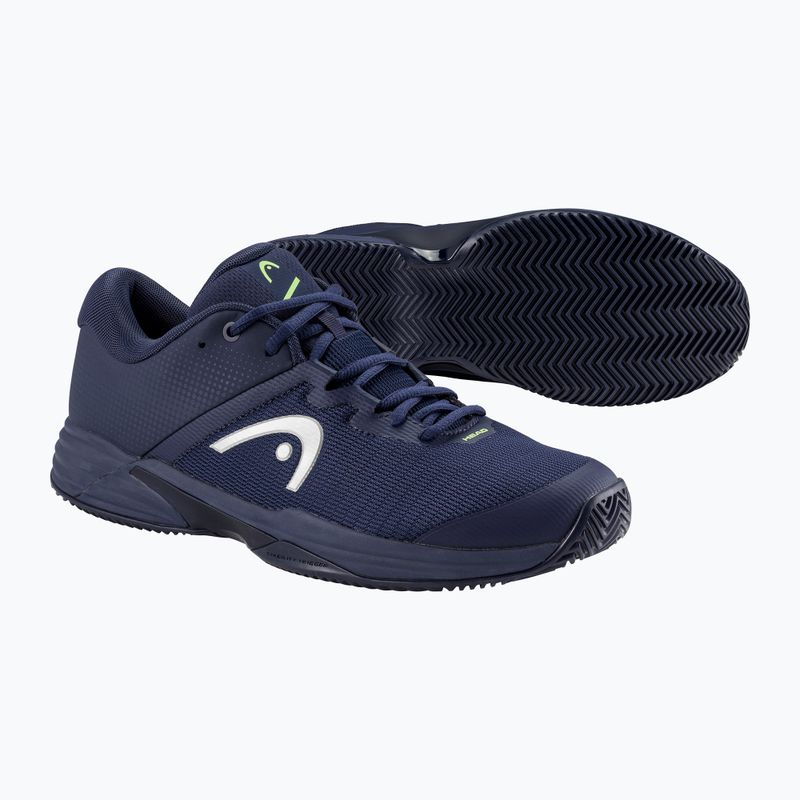 Pánska tenisová obuv HEAD Revolt Evo 2.0 Clay navy/ lime 5