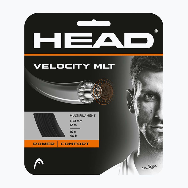 Tenisová struna HEAD Velocity MLT 12 m čierna 281404