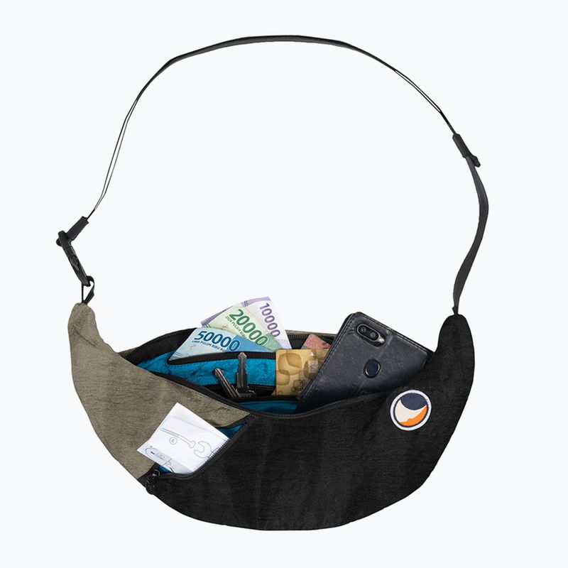 Taška cez rameno Ticket To The Moon Upcycled Sling black/natural beige 2