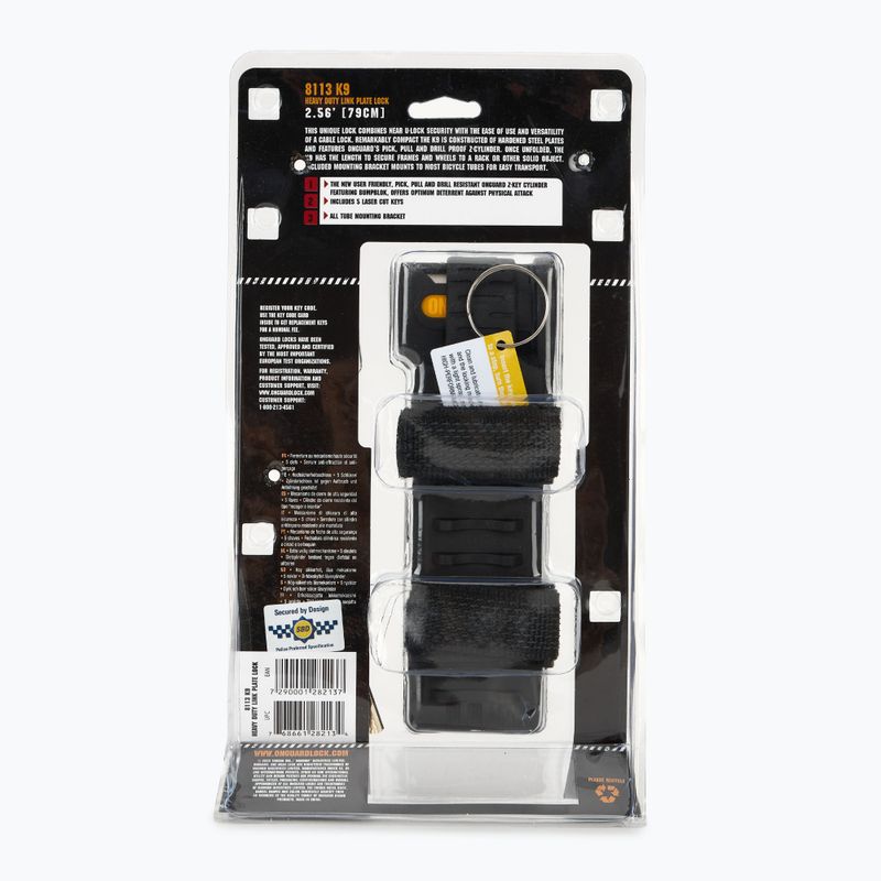 Zámok na bicykel ONGUARD Heavy Duty Link Plate Lock K9 FOLDING 8113 5 x kľúč s kódom žltý ONG-8113 2