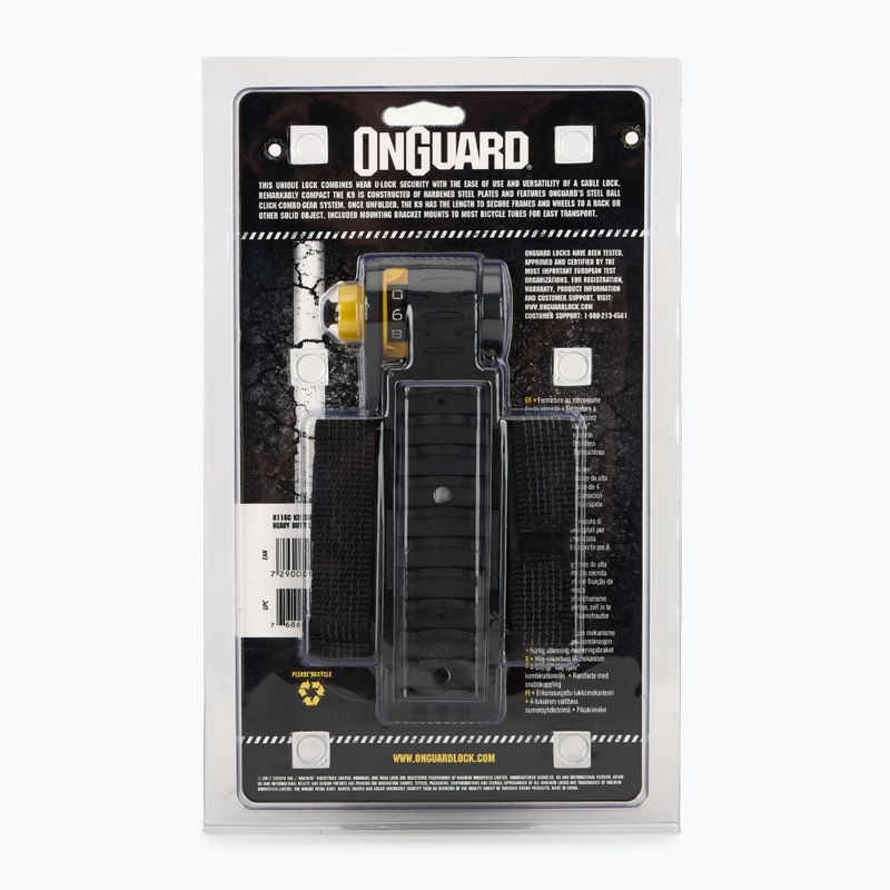Zámok na bicykel OnGuard Link Plate Lock K9 COMBO LOCK 8116C LOCK BLACK ONG-8116C 2