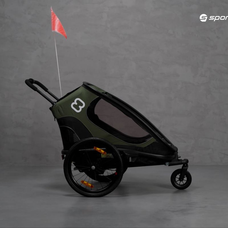 Hamax Outback Twin príves na bicykel čierno-zelený 462_HAM 9