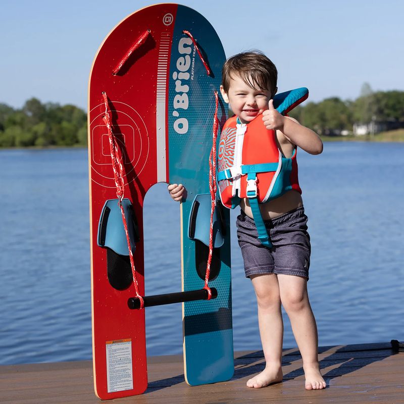 Zostava vodných lyží pre deti O'Brien Platform Trainer Waterski red/blue 2