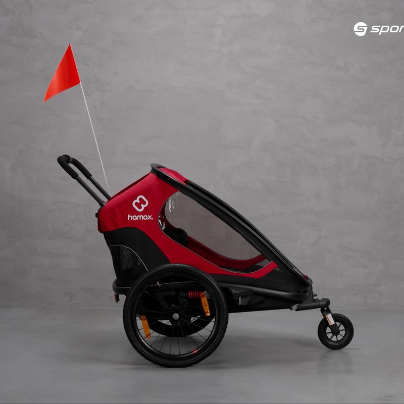 Hamax Outback Twin príves na bicykel čierny/červený 464_HAM 10