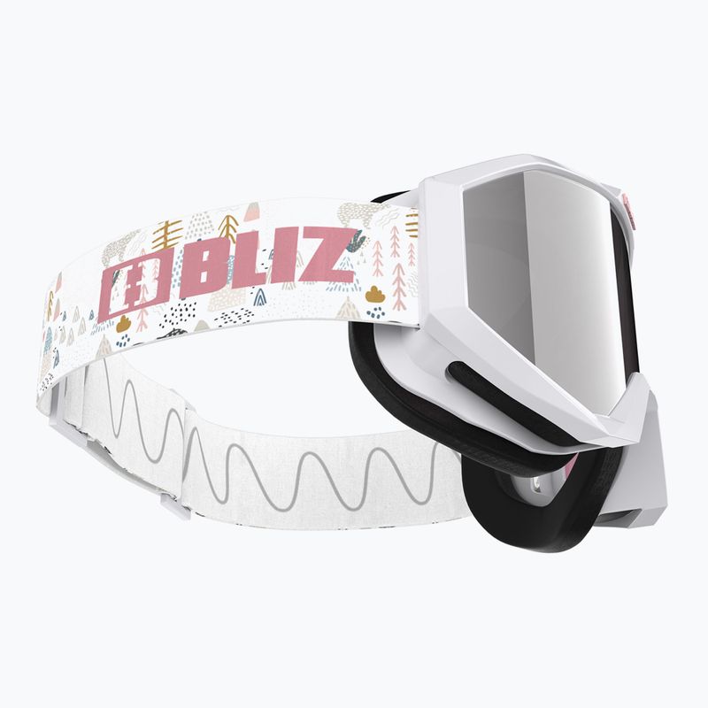 Detské lyžiarske okuliare Bliz Liner Jr white pink logo/pink&silver mirror 4