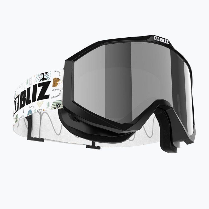 Detské lyžiarske okuliare Bliz Liner Jr black white logo/brown&silver mirror
