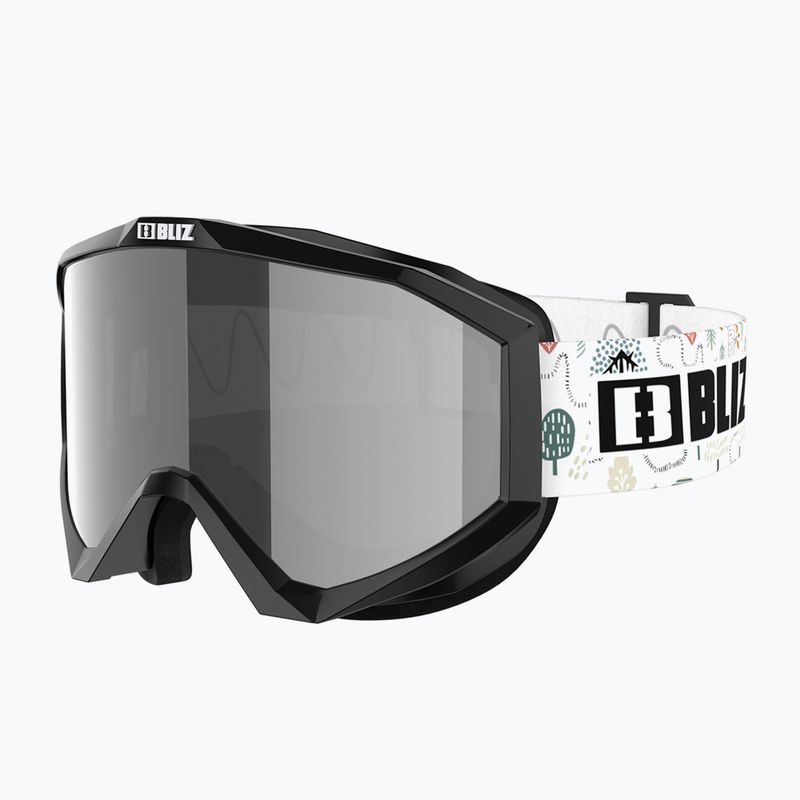 Detské lyžiarske okuliare Bliz Liner Jr black white logo/brown&silver mirror 3