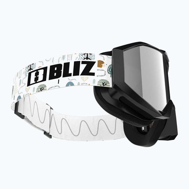 Detské lyžiarske okuliare Bliz Liner Jr black white logo/brown&silver mirror 4