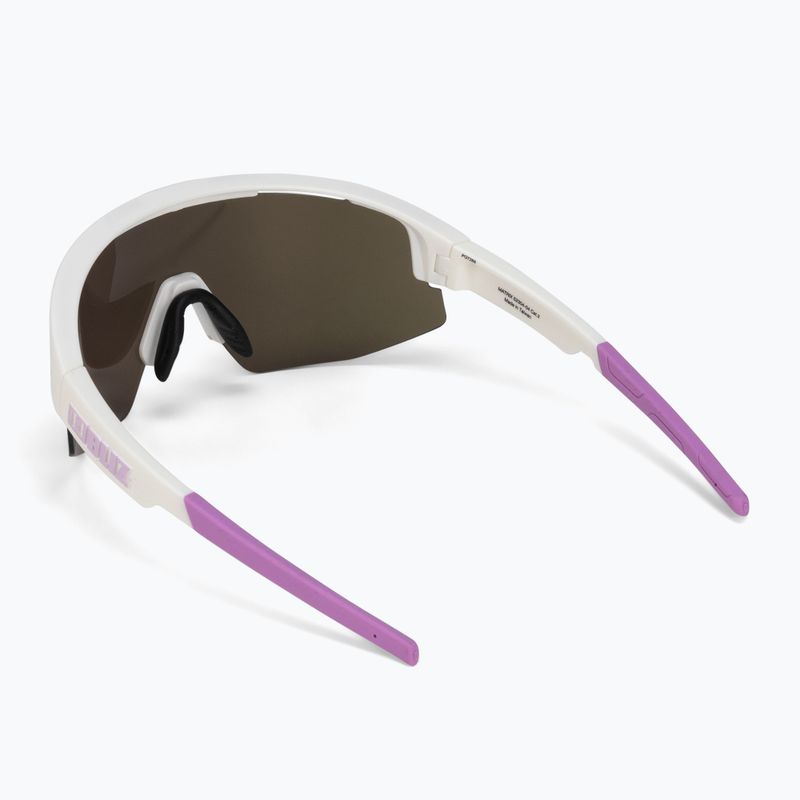 Cyklistické okuliare Bliz Matrix S3 matné biele fialové logo / hnedoružové multi 52304-04 2