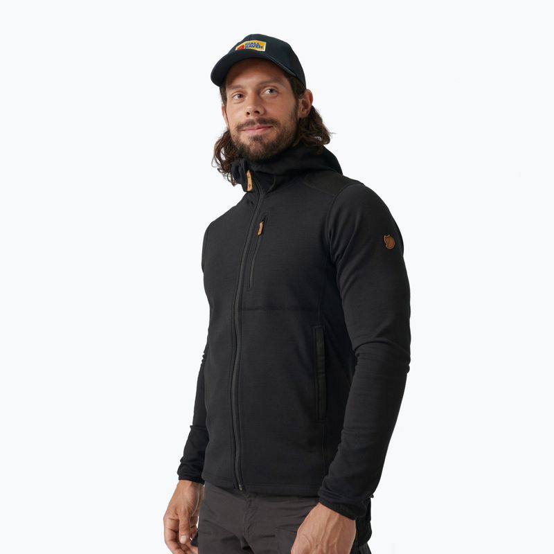 Pánska trekingová mikina Fjällräven Keb Fleece Hoodie black F81878