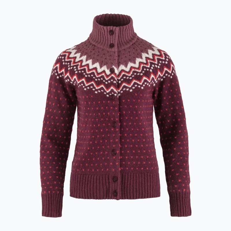 Dámsky sveter Fjällräven Övik Knit Cardigan dark garnet