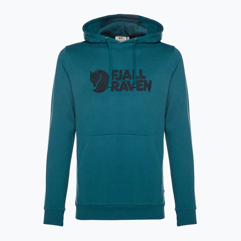 Pánska trekingová mikina Fjällräven Logo Hoodie deep sea