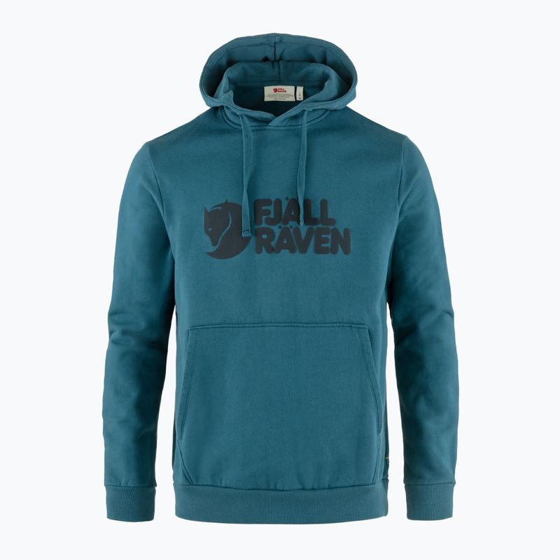 Pánska trekingová mikina Fjällräven Logo Hoodie deep sea 4