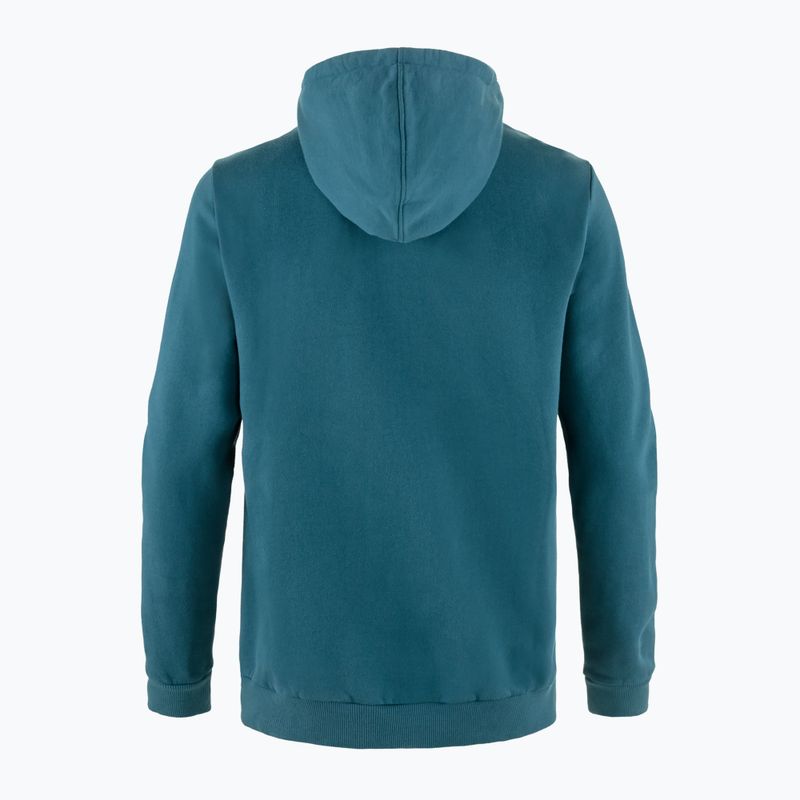 Pánska trekingová mikina Fjällräven Logo Hoodie deep sea 5