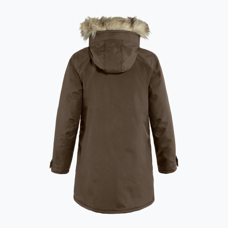 Dámsky zateplený kabát Fjällräven Nuuk Parka tmavý dub 2