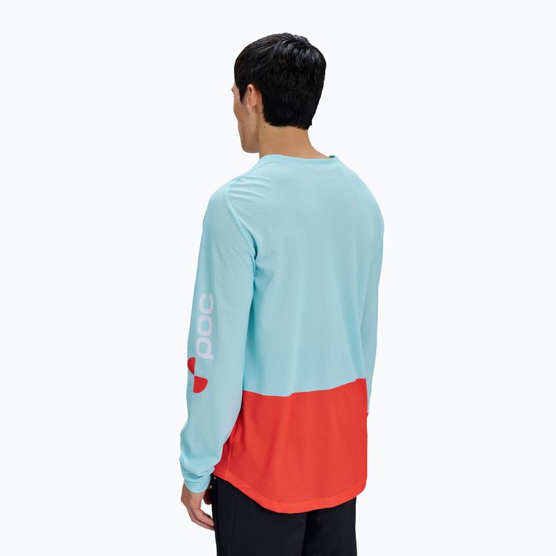 Pánske cyklistické tričko longsleeve POC Motion Air Jersey lazurite blue/carnelian orange 2
