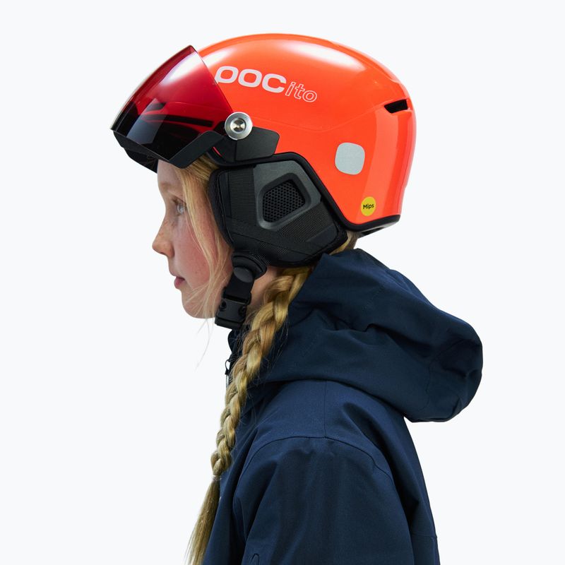 Detská lyžiarska prilba POC POCito Obex Visor S2 Jr fluorescent orange 8