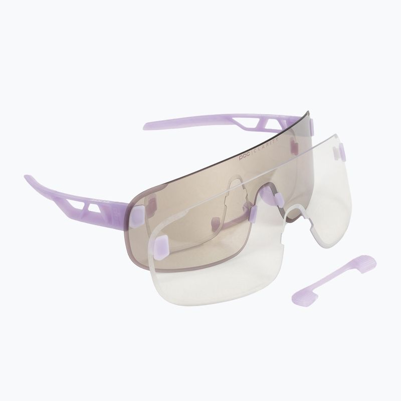Cyklistické okuliare POC Elicit purple quartz translucent/clarity road silver