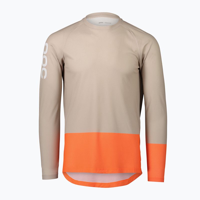 Pánske cyklistické oblečenie s dlhým rukávom POC MTB Pure light sandstone beige/zink orange
