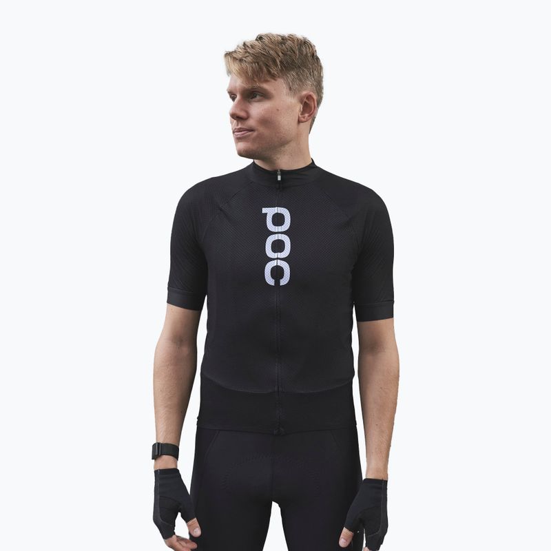 Pánsky cyklistický dres POC Essential Road Logo uranium black