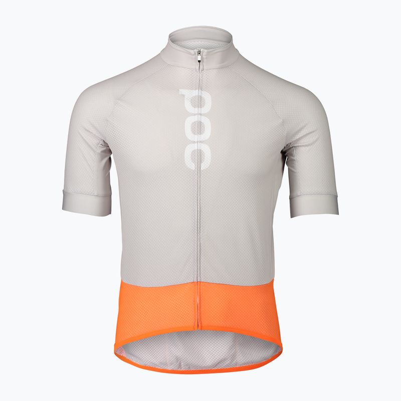 Pánsky cyklistický dres POC Essential Road Logo granite grey/zink orange 6