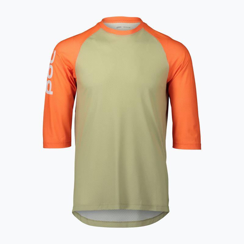 Pánsky cyklistický dres POC MTB Pure 3/4 prehnite green/zink orange