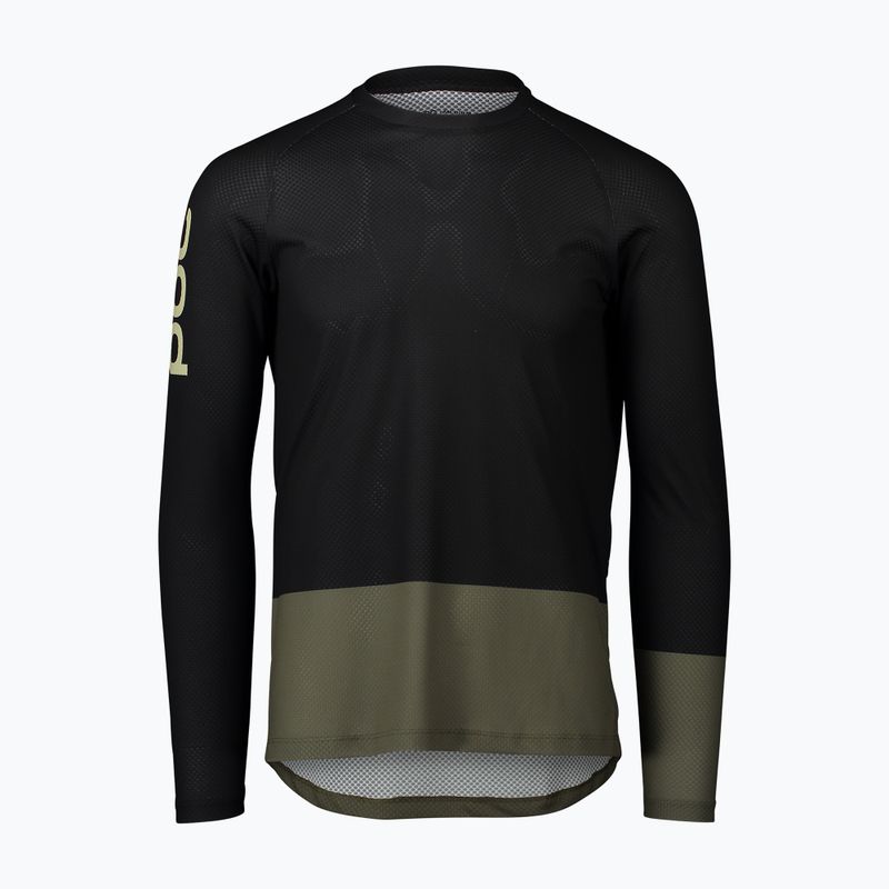 Pánske cyklistické oblečenie s dlhým rukávom POC MTB Pure uranium black/epidote green